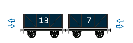 Two train carriages.