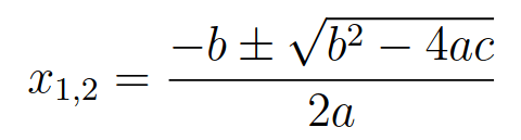 A quadratic equation.