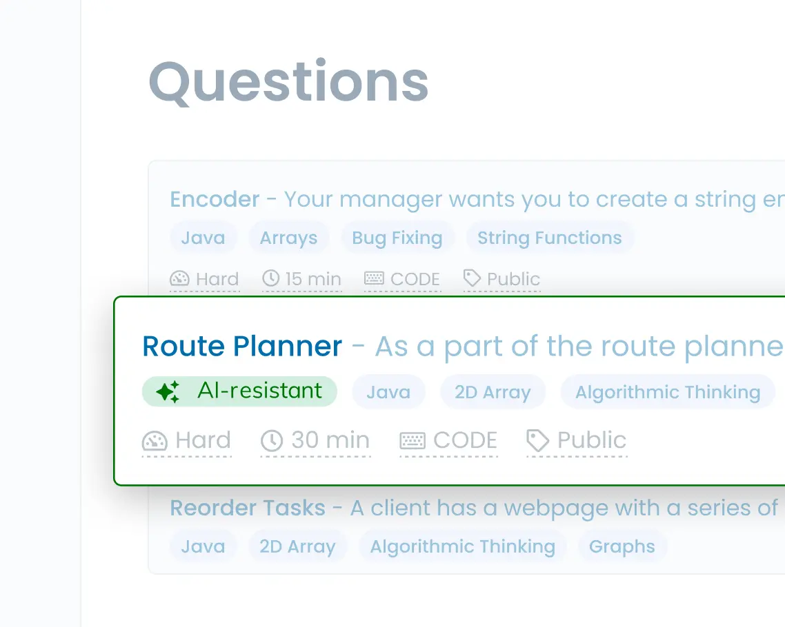 Illustration of a sample question with AI-resistant tag.
