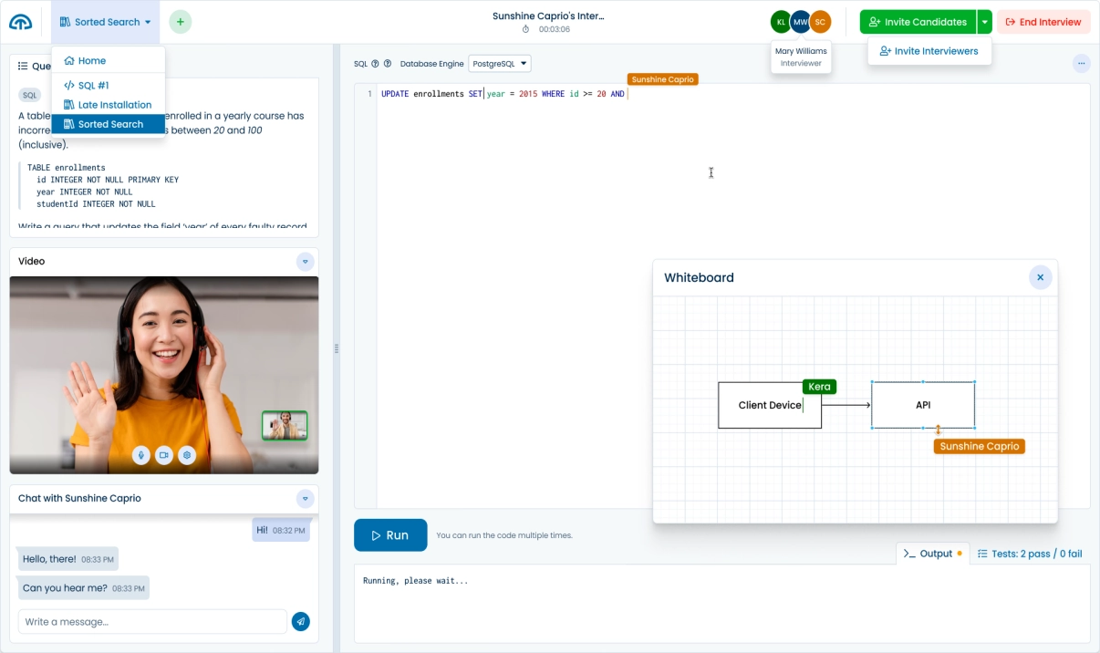 Sample image of the interviews app.