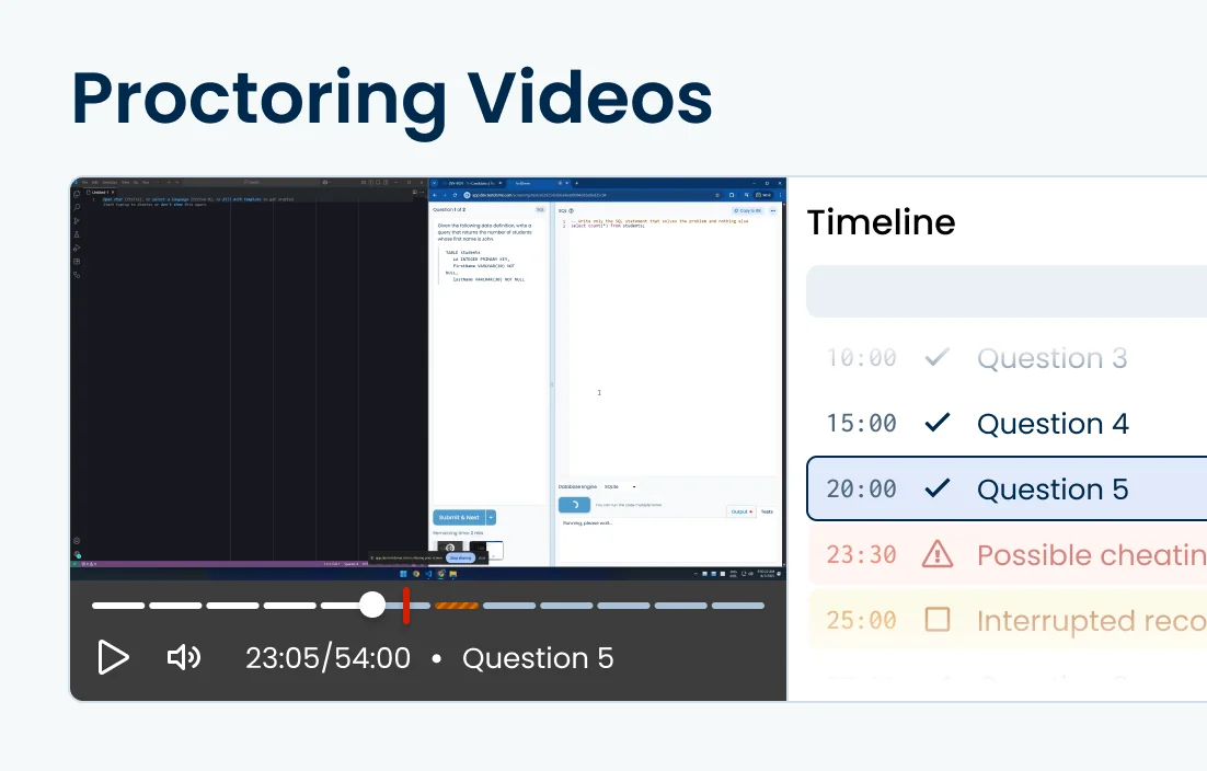 Illustration of a proctoring image pair focusing on the screen image.